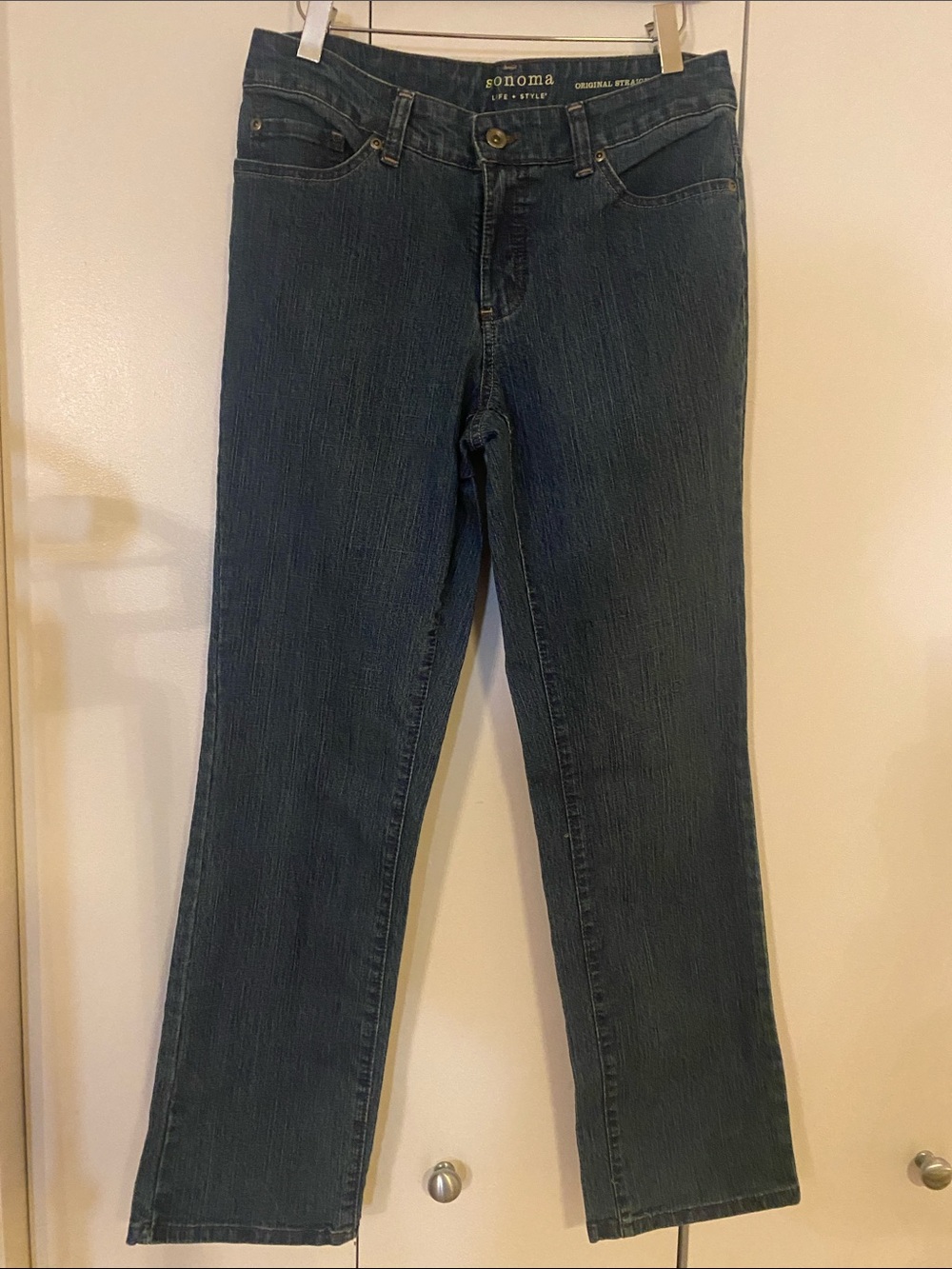 Sonoma Women's Dark Blue Straight-Leg Jeans 6 Short